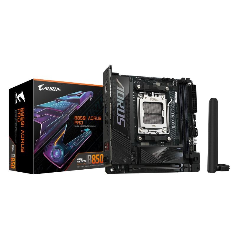 Placa de Baza GIGABYTE B850I AORUS PRO AM5, 2x DDR5, 1x HDMI, 1x PCIE 5.0 x16, 2x M.2, 2x SATA 6GB/s, mini-ITX - 1 | YEO