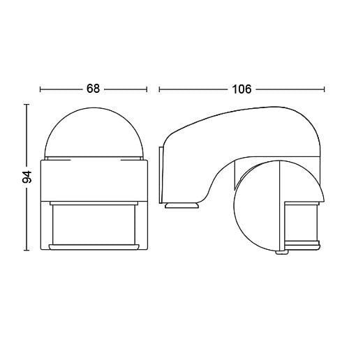 Senzor miscare pentru exterior Philips Virginia 180°, PIR, IP44, Negru - 1 | YEO