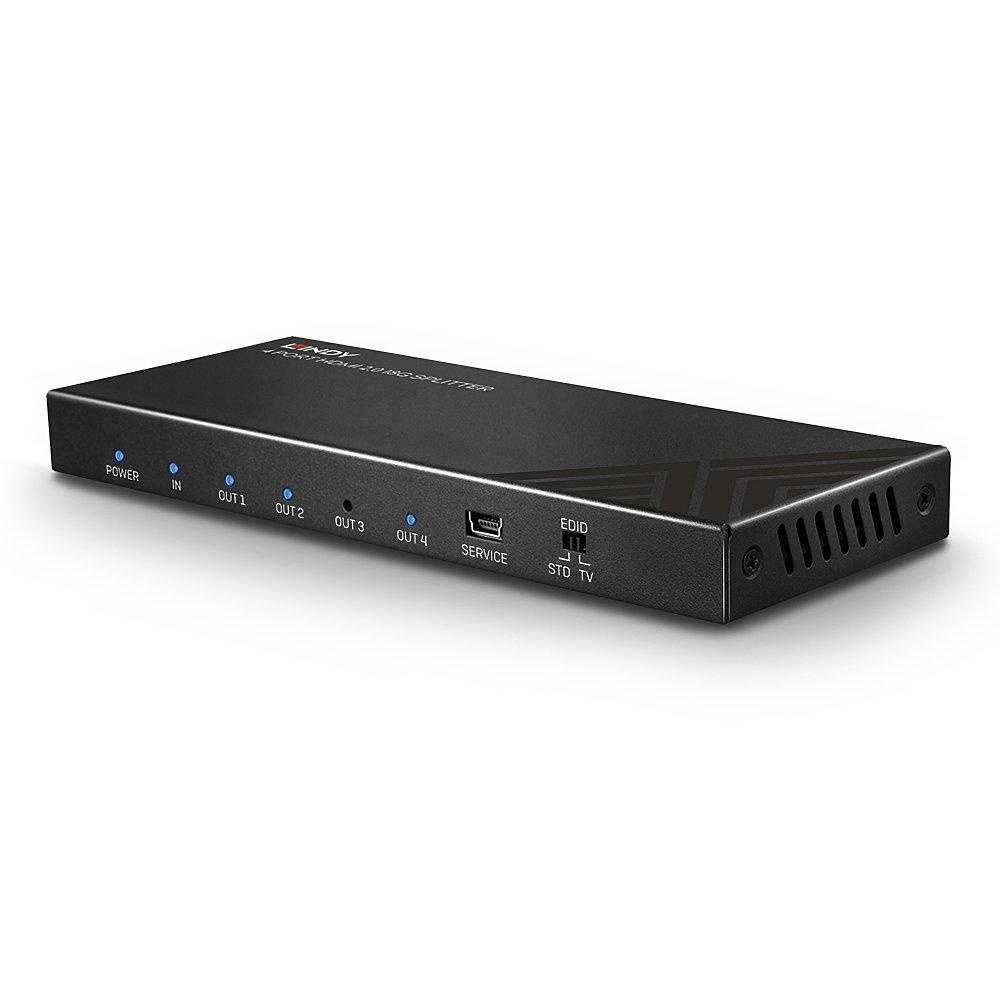 Splitter semnal video Lindy 4x HDMI 2.0 18G, latime de banda 18Gbps, rezolutie maxima 3840x2160, audio pass-through - 1 | YEO