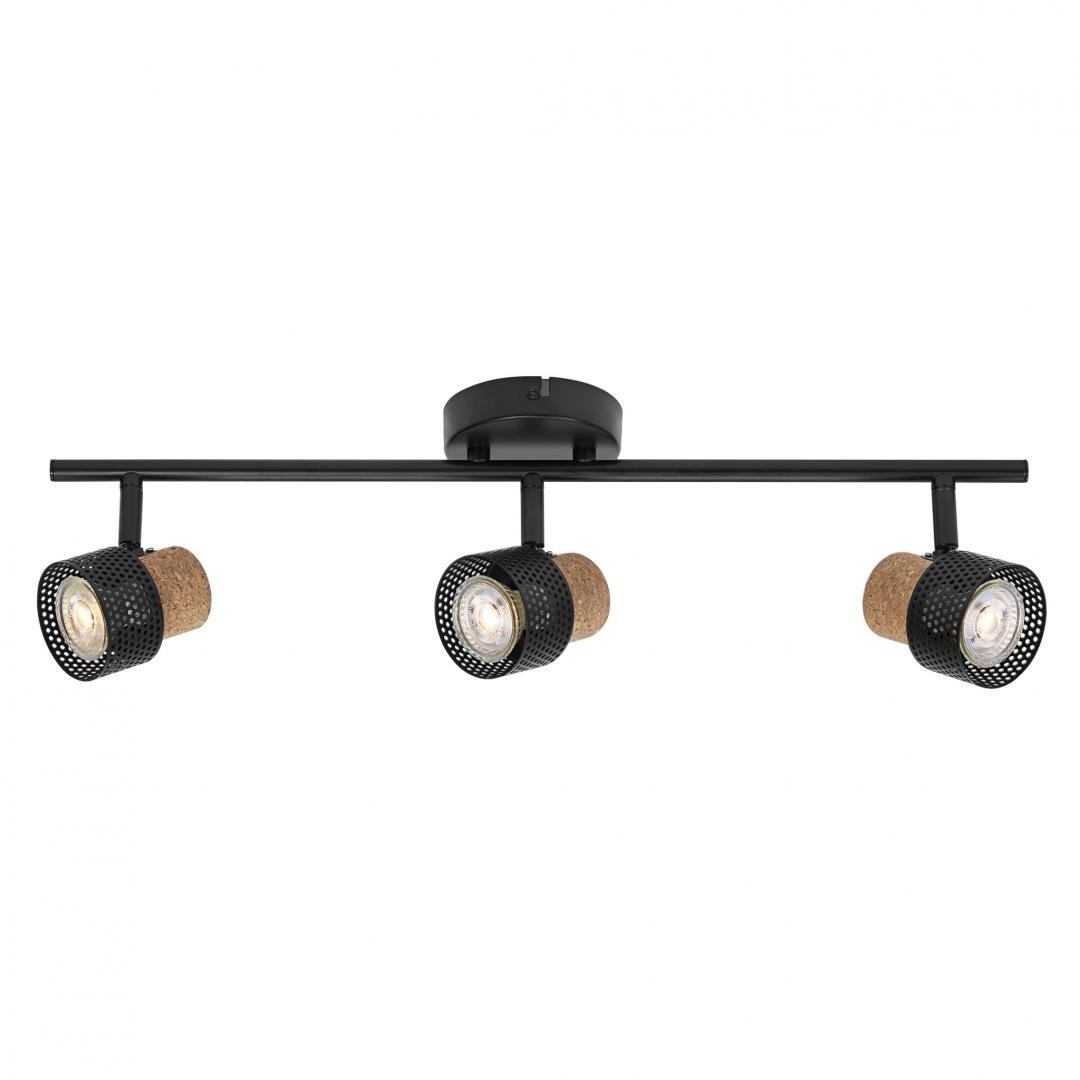 Spot LED triplu ajustabil Ledvance DECOR CORK, 3xGU10, 3x3.4W, 690 lm, lumina calda (2700K), IP20, 577x136x100mm, metal/pluta, Negru - 2 | YEO