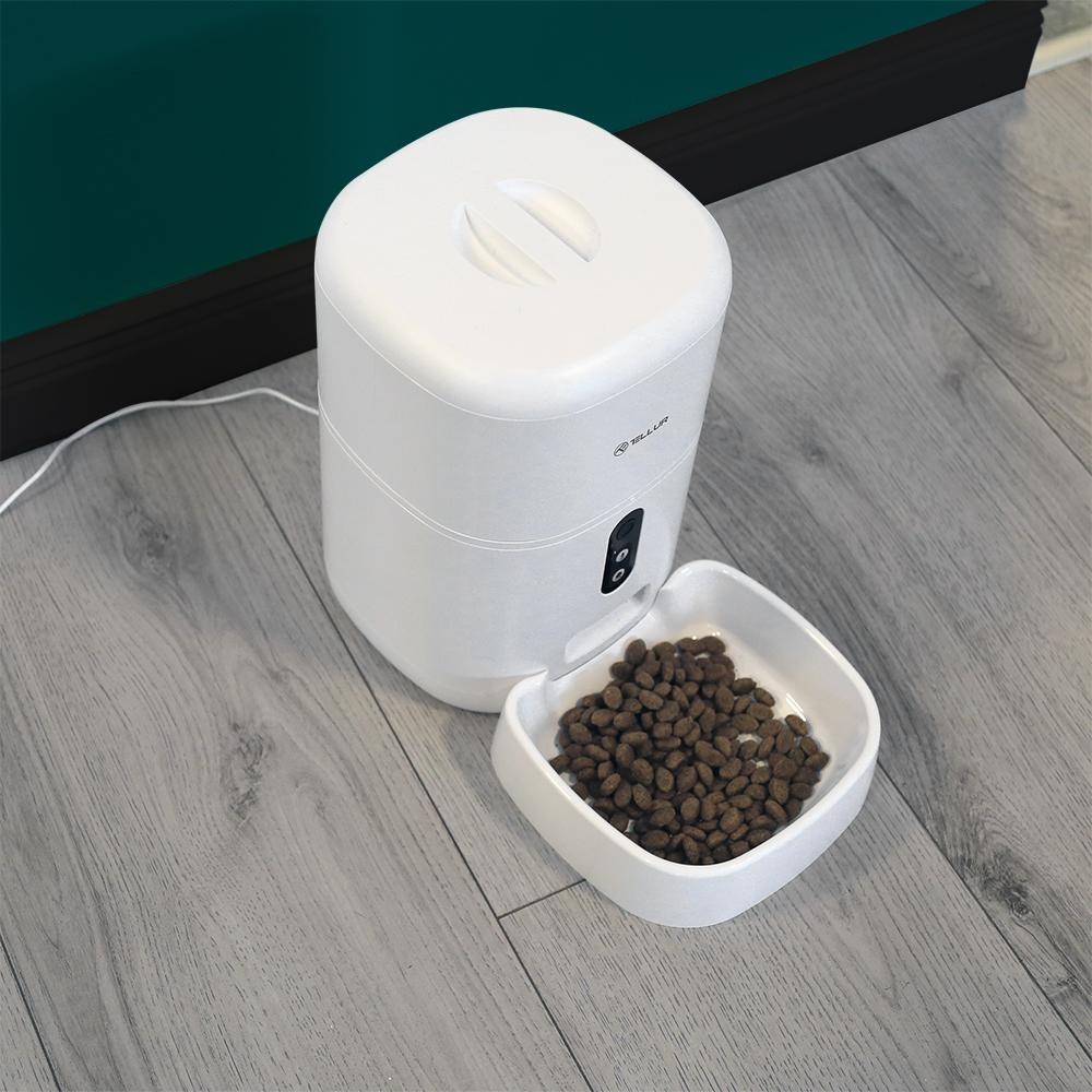 Tellur Dispenser de mancare Smart pentru animale de companie, capacitate 4L, alb - 3 | YEO