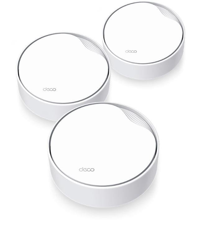 TP-Link AX3000 whole home mesh Wi-Fi 6 System, Deco X50-POE(3-pack); Dual- Band, Standarde Wireless: IEEE 802.11ax/ac/n/a 5 GHz, IEEE 802.11ax/n/b/g 2.4 GHz ,viteza wireless: 5 GHz: 2402 Mbps, 2.4 GHz: 574 Mbps, 2 x antene interne, 2×2 MU-MIMO, Mod