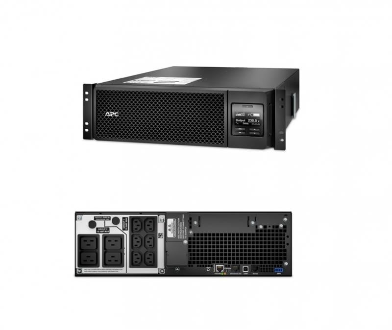 UPS APC Smart-UPS SRT online dubla-conversie 5000VA / 4500W 6 conectoriC13 4 conectori C19 extended runtime rackabil, baterie APCRBC 140,optional extindere garantie cu 1/3 ani (WBEXTWAR1YR-SP-05/WBEXTWAR3YR-SP-05)