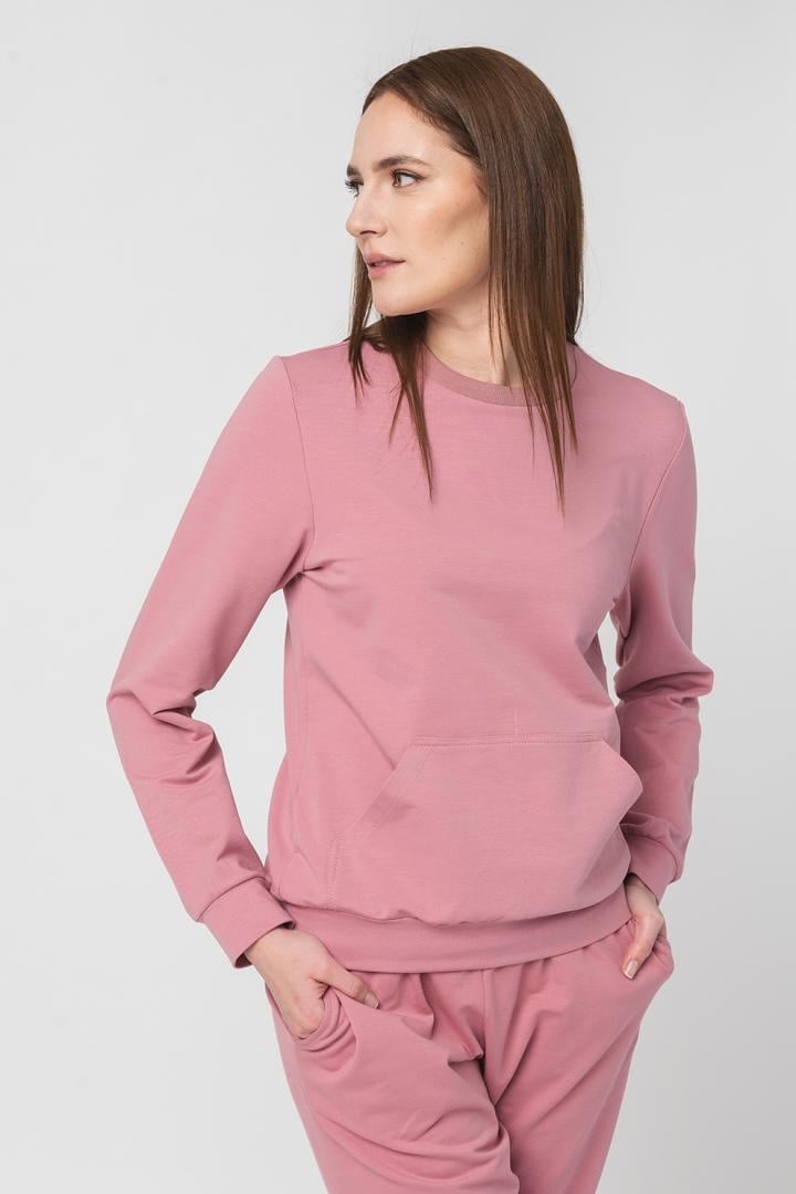 BLUZA COTON CASUAL FEMEI PINK-M - 5 | YEO