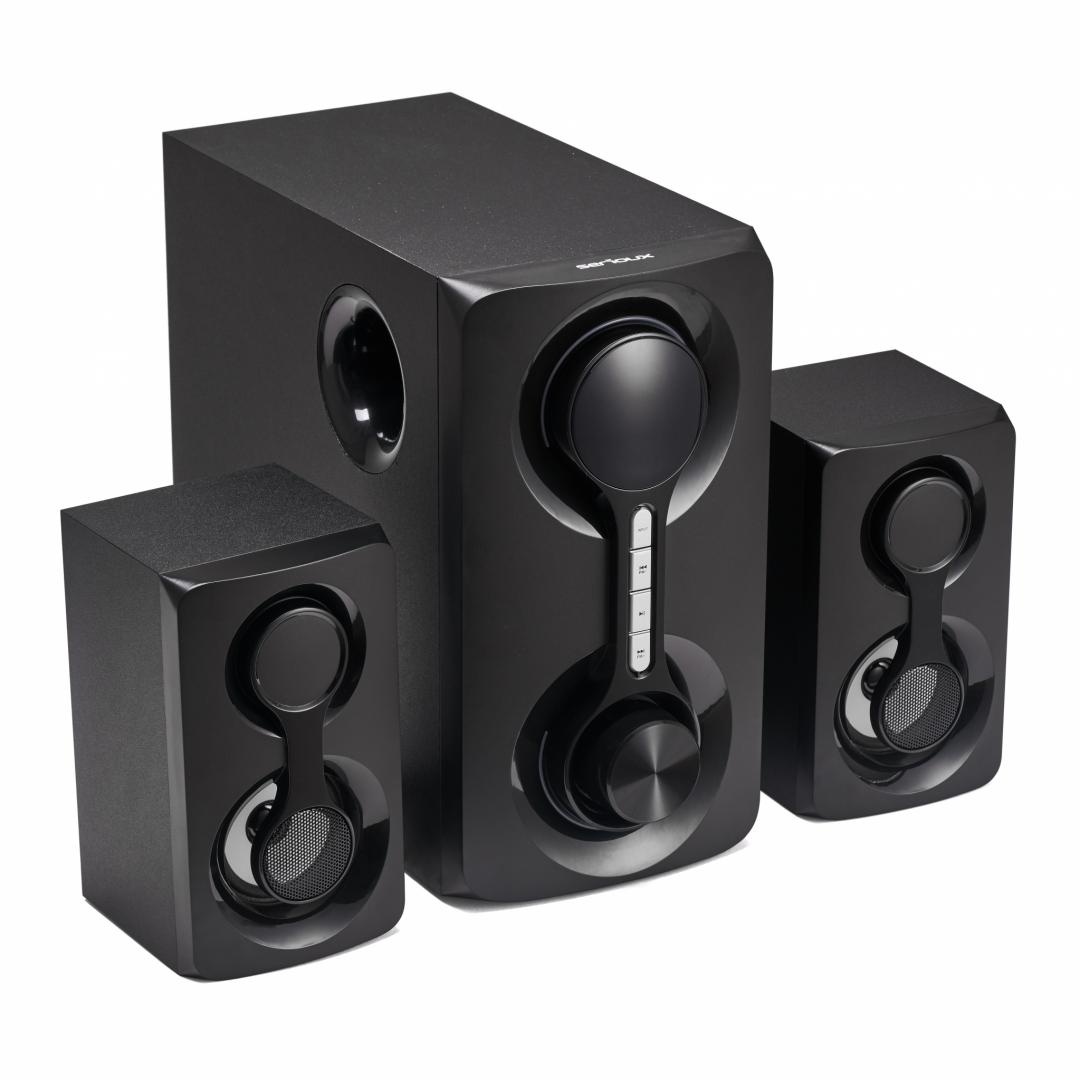 Boxe Serioux 2.1 SoundRise 2160W, putere totala 60W RMS, tip 2.1, sateliti 2 x 15W, subwoofer 30W, Conectivitate: Bluetooth, USB, AUX, SD, Radio FM, negre, SRXS-2160W - 2 | YEO