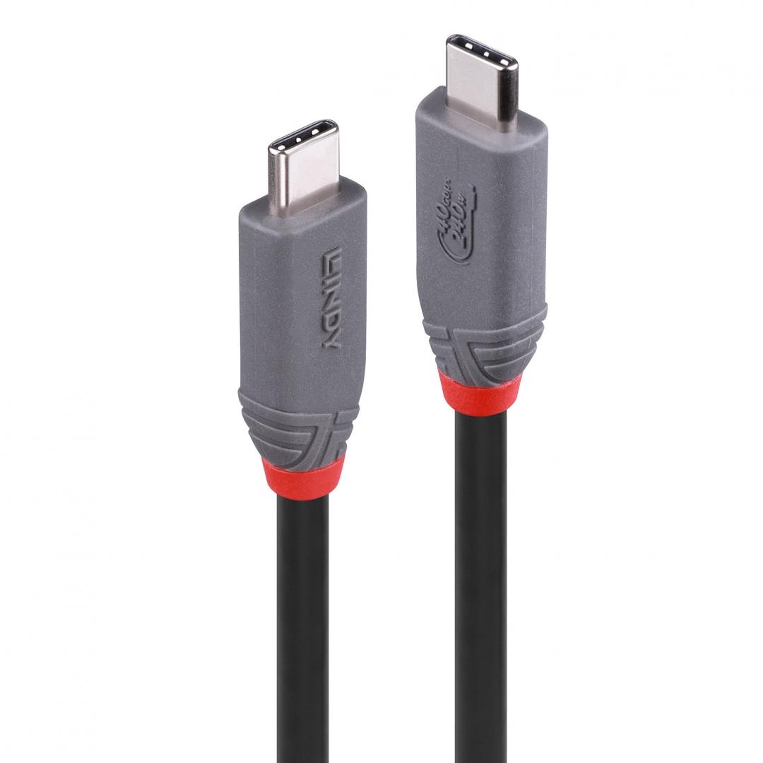 Cablu Lindy USB4 240W USB Type C, putere maxima 240W, 100W , lungime 2 metri, latime de banda supotata 40Gbps, gri - 1 | YEO