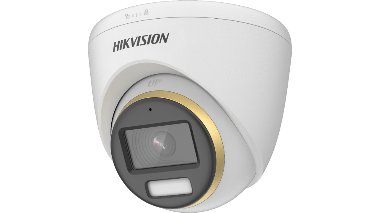 Camera de supraveghere Hikvision Turbo HD turret DS-2CE72DF3T-FS(3.6mm) (O-STD); 2MP, Color Vu - imagini color pe timp de noapte, mirofon audio incorporat, Aperture F1.0, Color Vu - imagini color pe timp de noapte, mirofon audio incorporat, Aperture