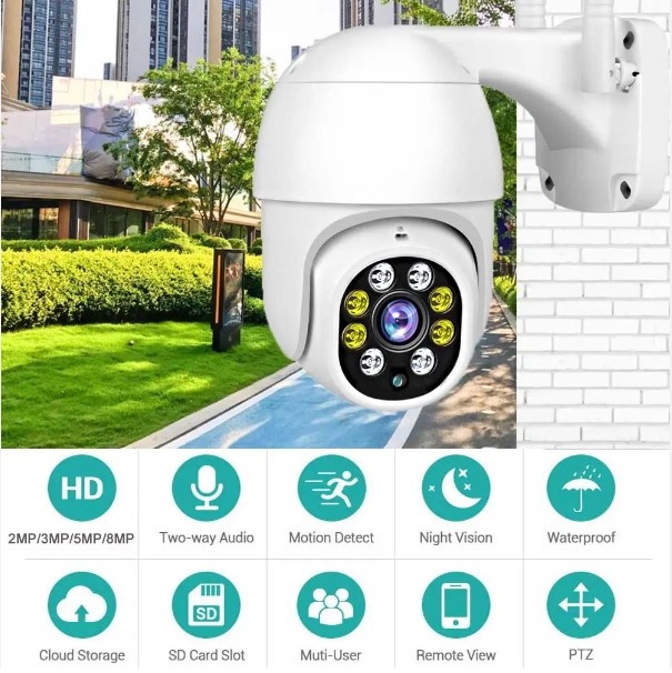 Camera Supraveghere QeaRim®,4mp(FullHD), Smart Wireless, Network WebCam, AI Human Detection, Color Night Vision, 2Way audio, Stocare in cloud sau Card, Vizionare multipla, Aplicatie iOS / Android - 2 | YEO