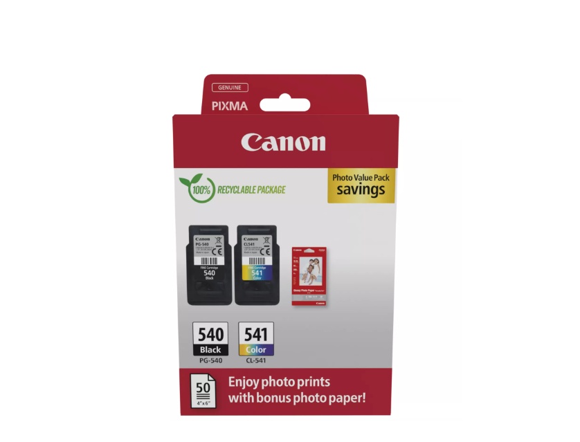 Canon pachet cartuse cearneala PG-540 /CL-541 Photo value pack, capacitate negru: 180 pagini/8ml, Color: 180 pagini / 8ml, Compatibil cu: PIXMA MG2140, PIXMA MG2150, PIXMA MG2155, PIXMA MG2250, PIXMA MG3140, PIXMA MG3150, PIXMA MG3250, PIXMA MG3550,