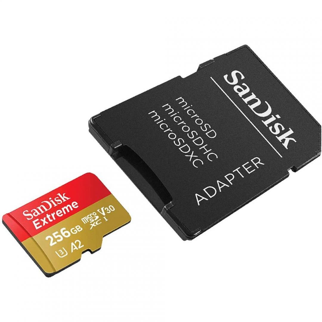 Card de Memorie Micro Secure Digital Card SanDisk Extreme PLUS, 256GB, Clasa 10, R/W speed: up to 100MB/s/ 90MB/s, include adaptor SD (pentru telefon) - 2 | YEO