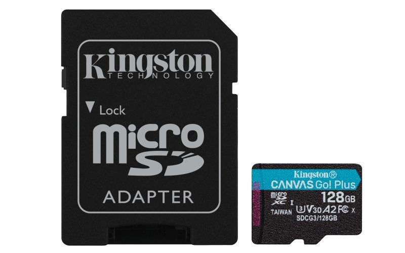 Card de Memorie MicroSD Kingston Canvas GO Plus, 128GB, Adaptor SD, Class 10 - 1 | YEO