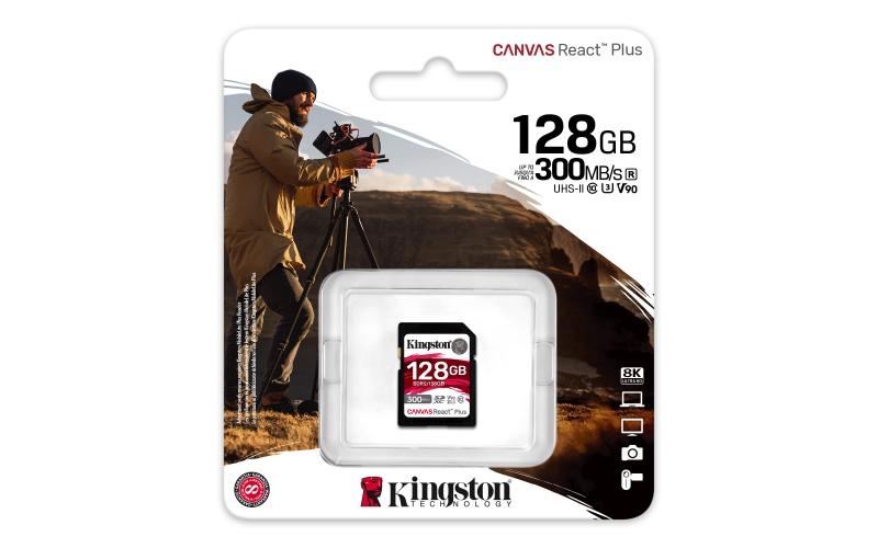 Card de Memorie SDXC Kingston Canvas React Plus 128Gb, Class 10 - 3 | YEO