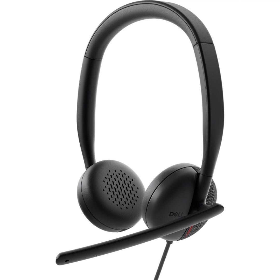 Căști cu fir Dell WH3024 cu microfon AI Noise Cancelling, USB-C, Certificare Microsoft Teams și Zoom