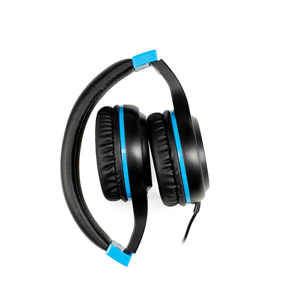 Casti cu micr. Spacer Pearl Blue, cu fir, multimedia, 2x Jack 3.5mm, microfon pe fir, driver 40mm, 20Hz - 20000Hz, pliabile, 1.8m, negru si albastru - 2 | YEO