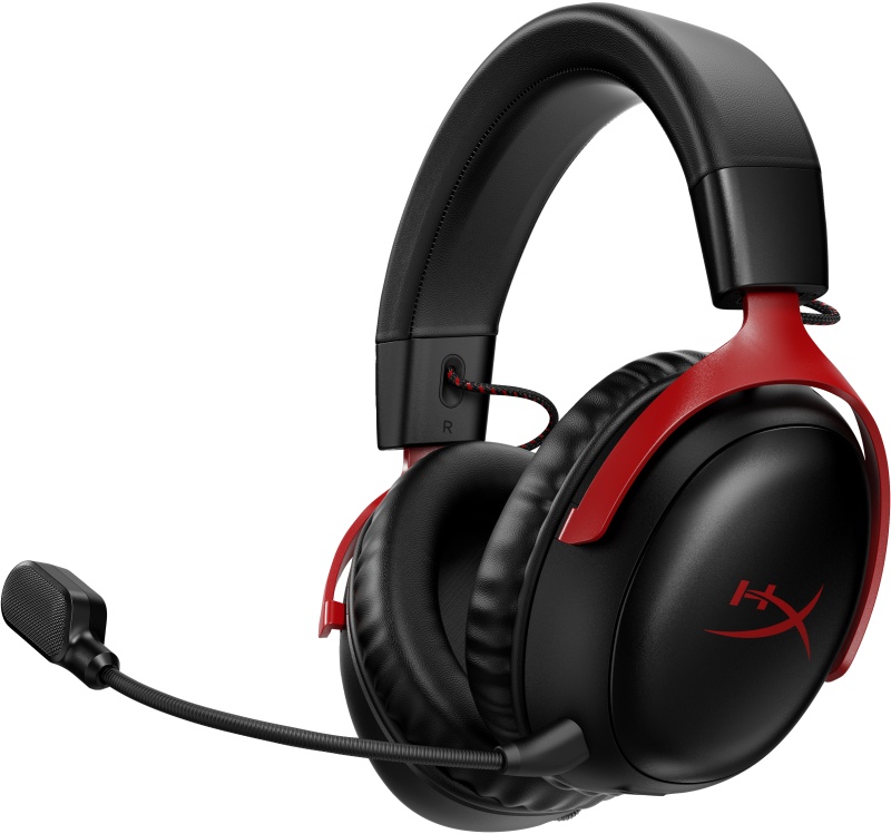 Casti gaming wireless HyperX Cloud III, DTS Headphone:X Spatial Audio, 2.4GHz, spuma cu memorie, microfon 10mm metal mesh si noise cancelling, PC/PS5/PS4/Switch, rosu/negru - 3 | YEO