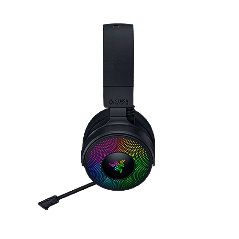 Casti Razer Kraken V4 Pro, wireless, bluetooth, cu fir, frecventa raspuns 20 Hz – 28 kHz, conectivitate wireless: 2.4 GHz Wireless prin OLED Control Hub sau Bluetooth 5.3, cu fir USB-A sau 3.5mm, microfon retractabil Razer™ HyperClear Super Wideband - 3 | YEO