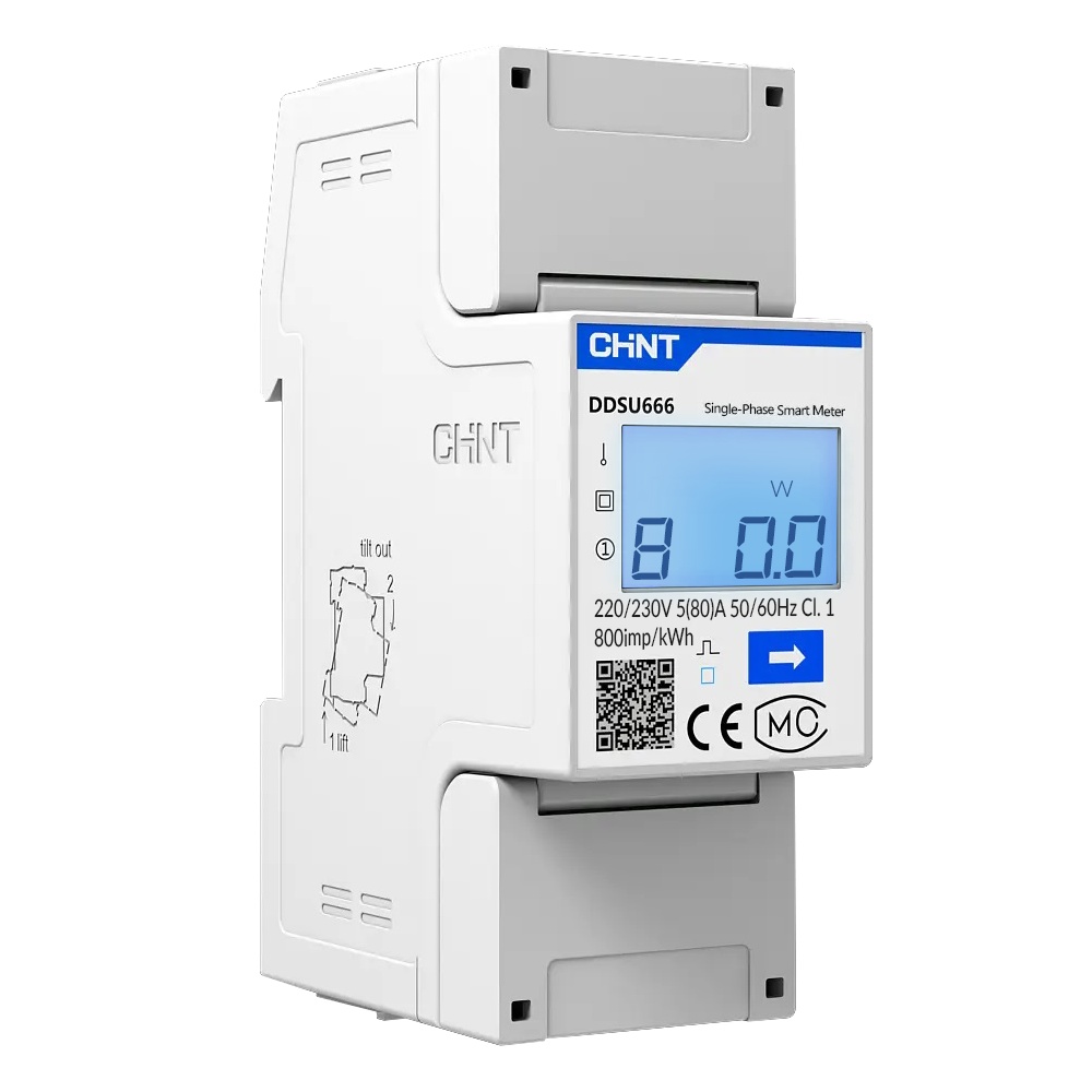 Controler solar cu masurare bidirectionala, nJoy Smart Meter monofazat, Ecran LCD, Instalare pe sina tip DIN