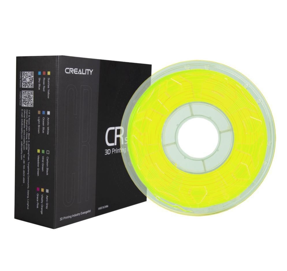 CREALITY CR PLA 3D Printer Filament, 1kg, fluorescent yellow, Printing temperature: 190-220, Filament diameter: 1.75mm, Tensile strength: 60MPa, Size of filament wheel: Diameter 200mm, height 66mm, hole diameter 56mm. Utilizare: pana la 6 luni de la