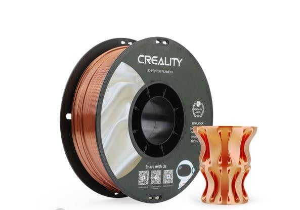 CREALITY PLA 3D Printer Filament, CR-SILK RED COPPER , Printing temperature: 190-220, Filament diameter: 1.75mm, Tensile strength: 60MPa, Size of filament wheel: Diameter 200mm, height 66mm, hole diameter 56mm. Utilizare: pana la 6 luni de la deschiderea