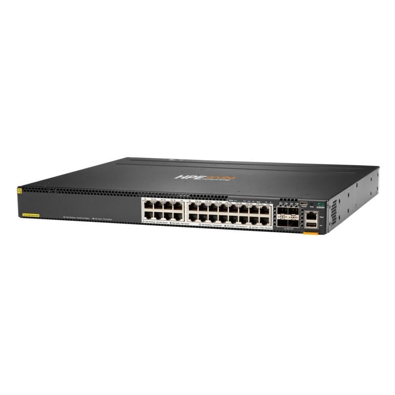 HPE Aruba Networking CX 6300M 24-port HPE Smart Rate 1/2.5/5GbE Class 6 PoE and 4-port SFP56 Switch - 1 | YEO