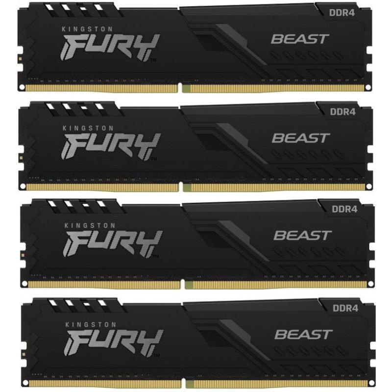 Memorie RAM Kingston , DIMM, DDR4, 16GB (4x4GB), CL16, 2666MHz , Fury Beast - 1 | YEO