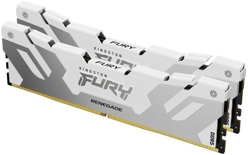 Memorie RAM Kingston, DIMM, DDR5, 32GB, 7200MHz, CL38, 1.35V, FURY Renegade White, Kit of 2