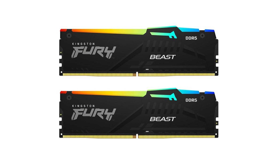 Memorie RAM Kingston, DIMM, DDR5, 64GB, 6000MHz, CL40, 1.35V, FURY Beast, Kit of 2, RGB - 2 | YEO