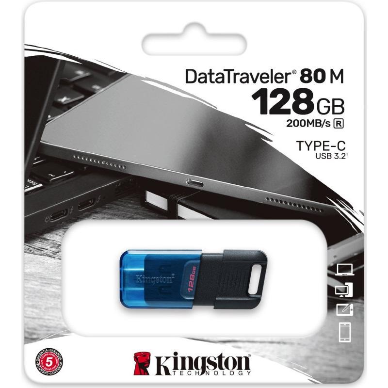 Memorie USB Flash Drive Kingston 128GB Data Traveler 80, USB-C 3.2 - 2 | YEO