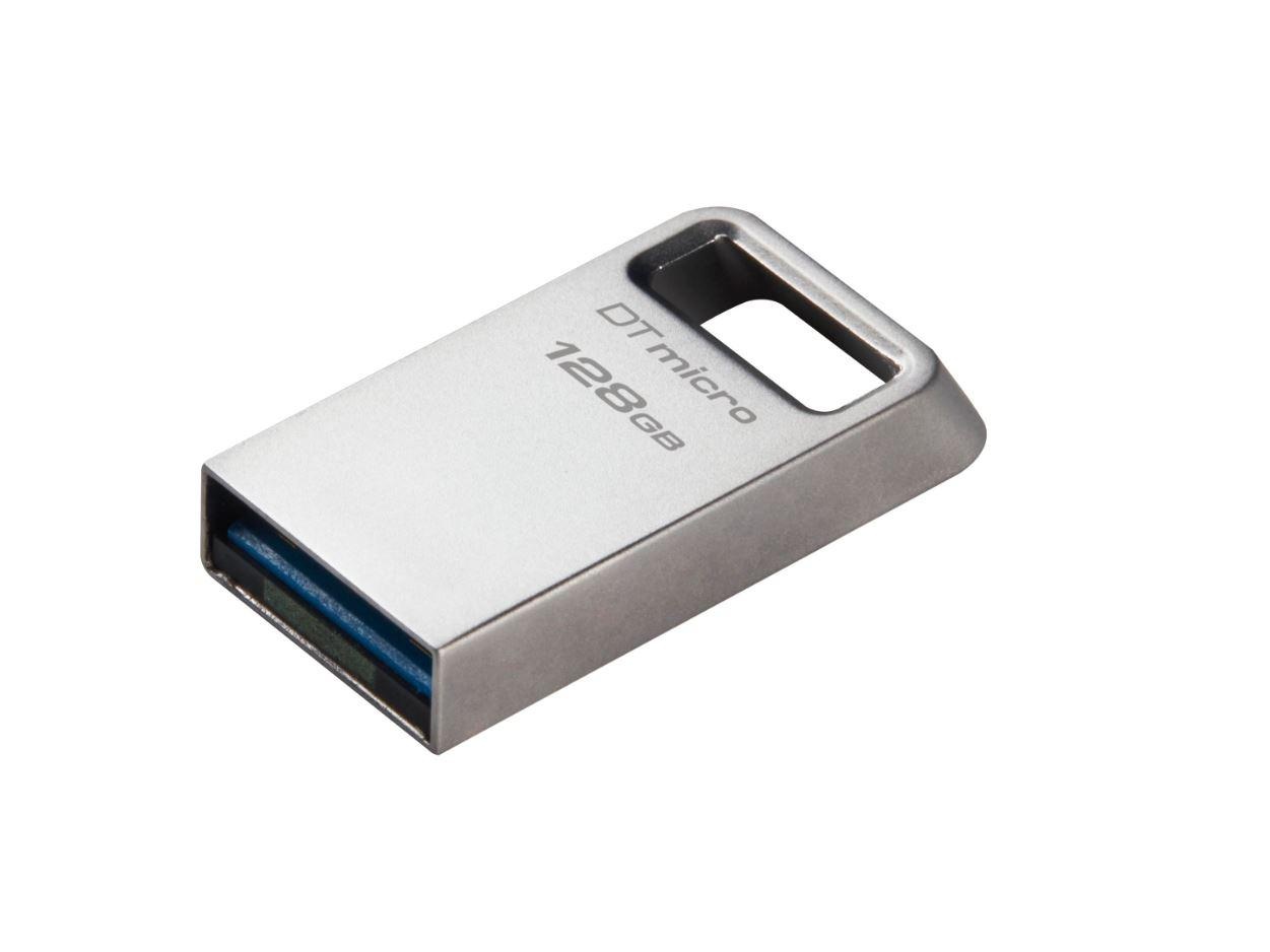 Memorie USB Flash Drive Kingston 128GB Data Traveler Micro, USB 3.2 Gen1, Metalic - 1 | YEO