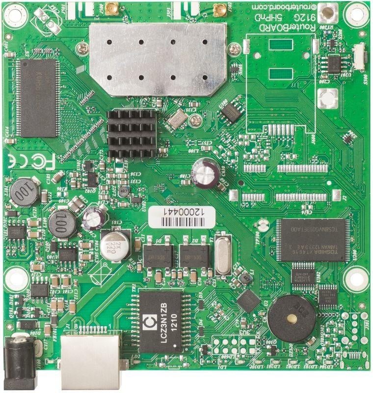 MIKROTIK placa de baza router RB911G-5HPND, Procesor: 600Mhz, Dimansiuni:105x105mm, 64 MB RAM, stocare: 128 MB NAND, Sistem operare: RouterOS POE-in pasiv, Banda 5Ghz 300 Mbit/s, Standarde wireless: 802.11a/n, Tehnologie: Wi-Fi 4, Port retea; 1 x