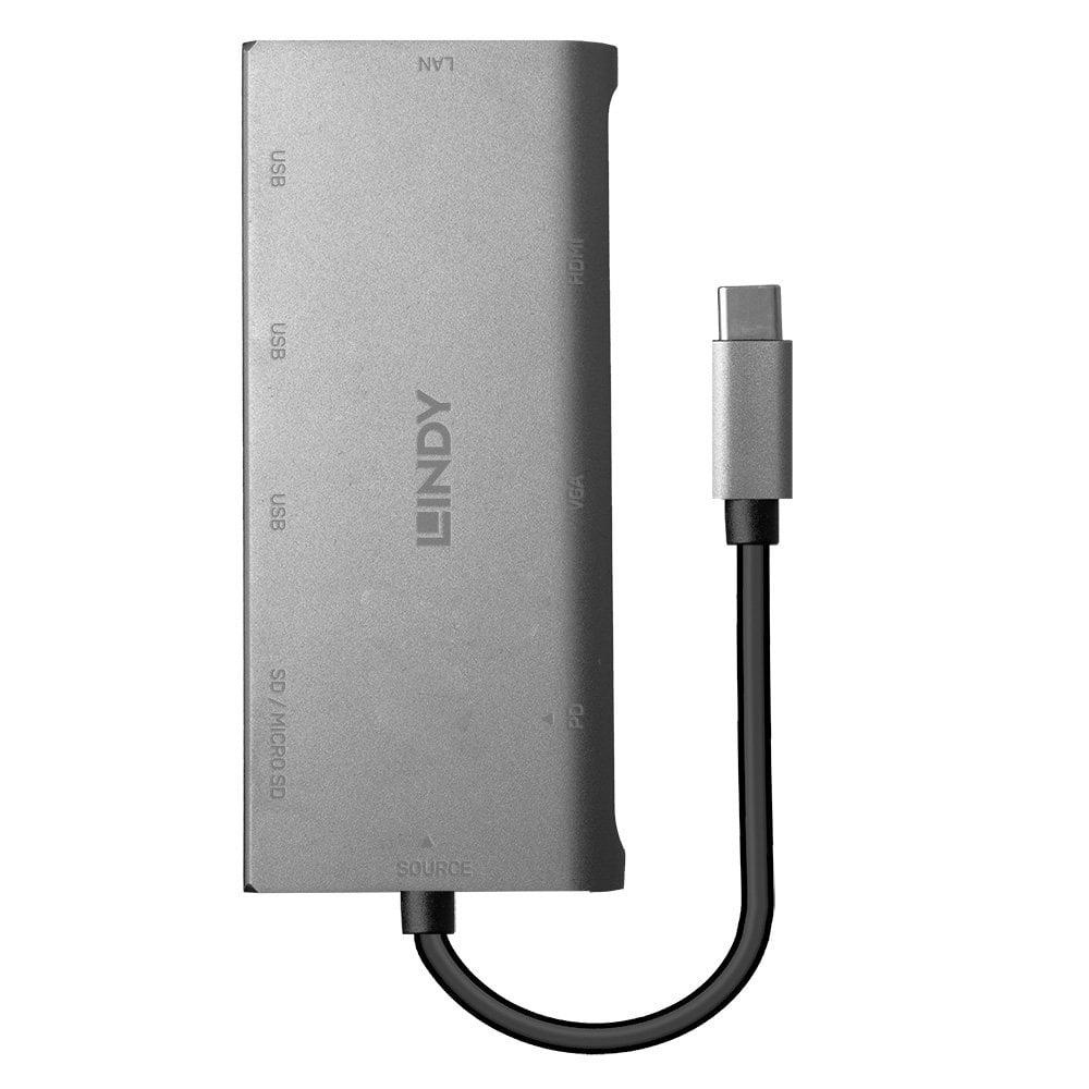 Mini Dock Laptop Lindy USB 3.1 Type C - HDMI, VGA, USB 3.1, grey - 1 | YEO