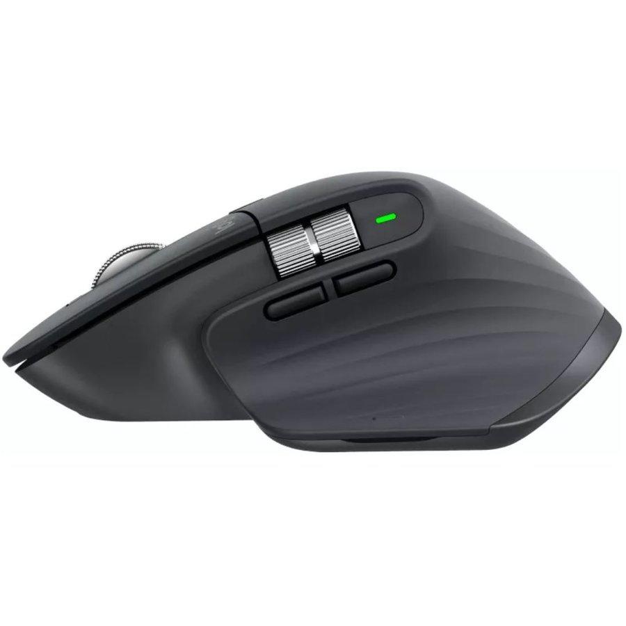 Mouse Logitech MX Master 3S, Wireless/Bluetooth fara fir, rezolutie 8000 DPI, optic, butoane/rotite 7, graphite/negru - 1 | YEO