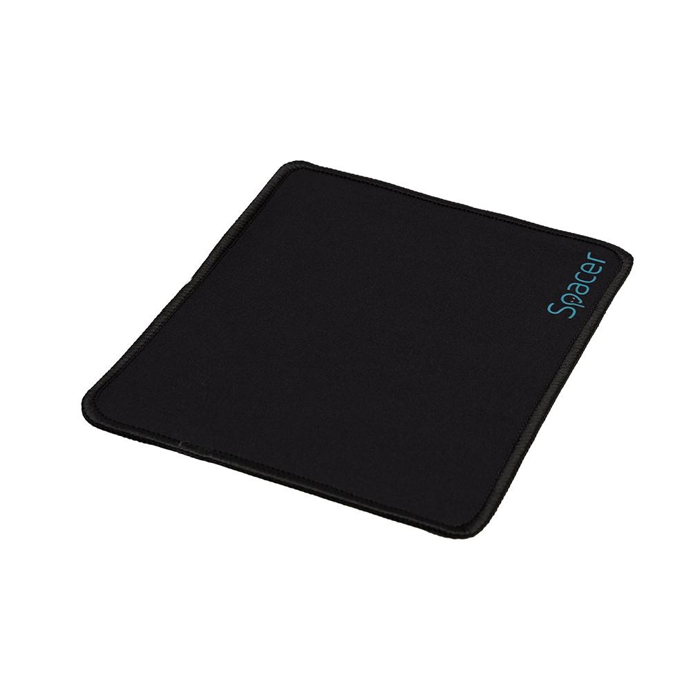 MOUSE PAD SPACER SP-PAD-S, cauciuc si material textil, cusut pe margine, 220x180x2mm, negru - 1 | YEO