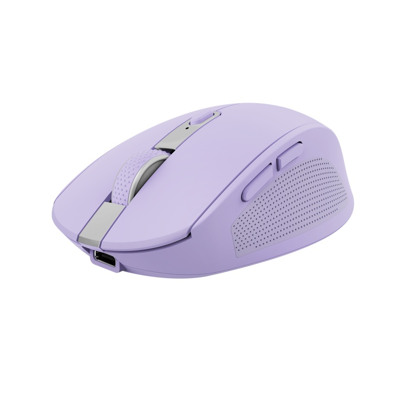 Mouse Trust Ozaa compact, rezolutie maxima 3200 DPI, interfata USB-A, USB-C, mov