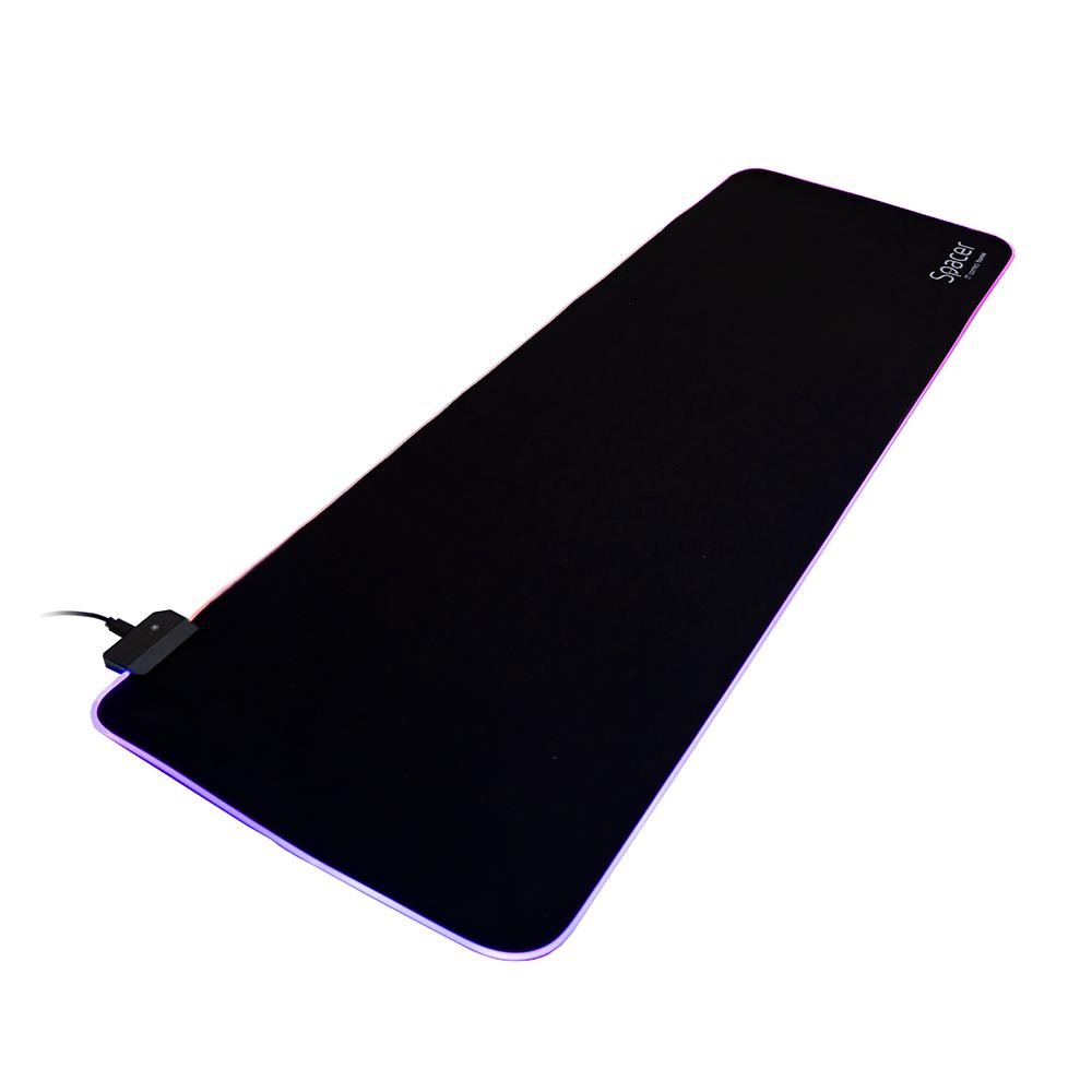 Mousepad Spacer RGB gaming, cauciuc si material textil, 900 x 300 x 3 mm, 1.8 m lungime cablu, 13 moduri de iluminare, statice si dinamice, negru/rgb - 3 | YEO