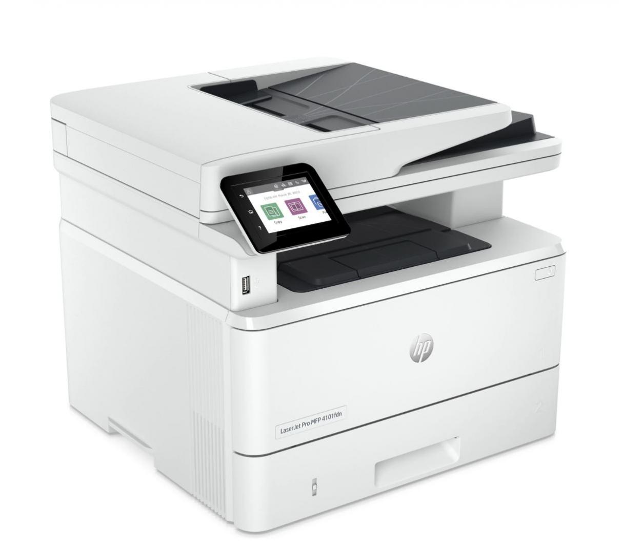 Multifunctional laser mono HP Laserjet 4102DW , dimensiune A4 (Printare, Copiere, Scanare), Duplex, viteza 40ppm, rezolutie max 1200 x 1200dpi, procesor 1200Mhz, memorie 512MB RAM, alimentare hartie 350 coli, + 50 coli DADF, limbaj de printare HP PCL 6, - 1 | YEO