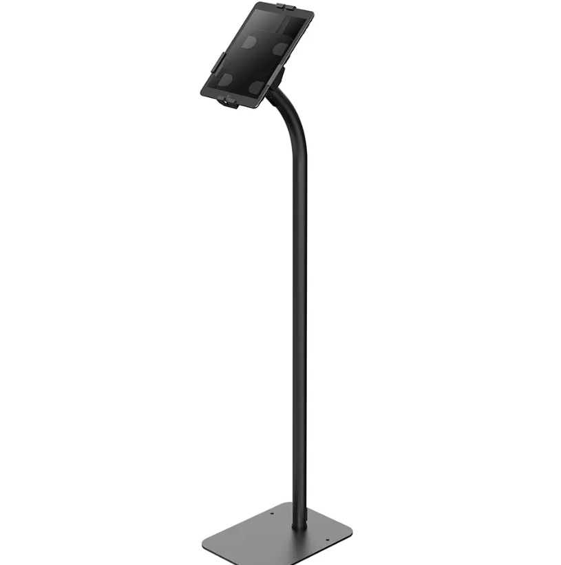 Neomounts by Newstar FL15-625BL1 tablet floor stand General Min. screen size* : 7,9 inch Max. screen size* : 11 inch Max. weight : 1 kg Screens : 1 Functionality Type : Tilt, Rotate Tilt (degrees) : +20°, -110° Rotate (degrees) : 360° Height : 123,8