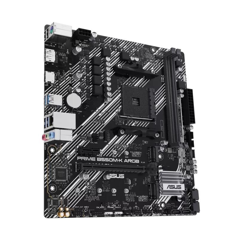 Placa de Baza ASUS PRIME B550M-K ARGB AM4, 2x DDR4, 1x DP 1x HDMI, 1x PCIE 4.0 x16 1x PCIE 3.0 x16 1x PCIE 3.0 x1, 2x M.2 4x SATA 6GB/s, mATX - 3 | YEO