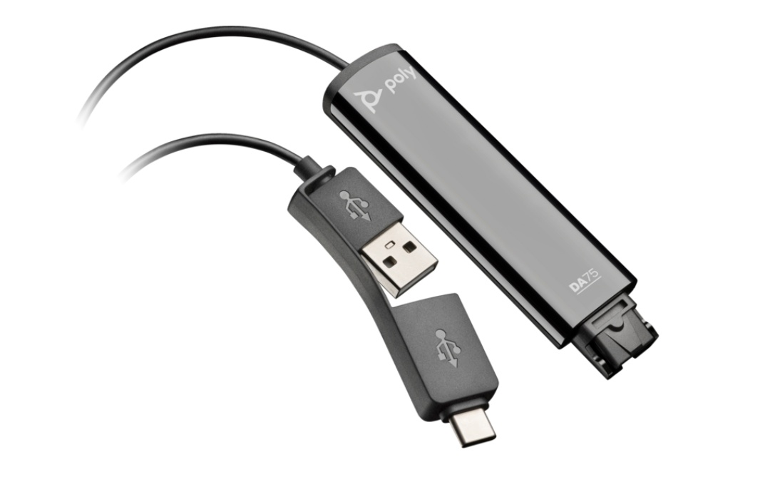 Poly DA75 USB to QD Black Adapter TAA