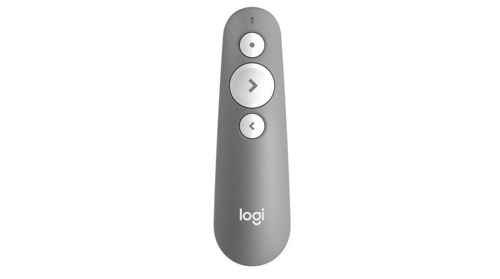 Presenter Logitech R500s Laser, wireless 2.4 GHz, bluetooth, raza de acţiune 20m, receptor mini, gri