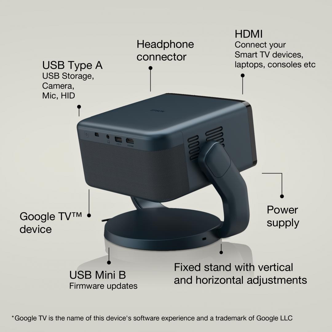 Proiector Epson EF-22N Proiector compact + stand, cu proiecte de pana la 150