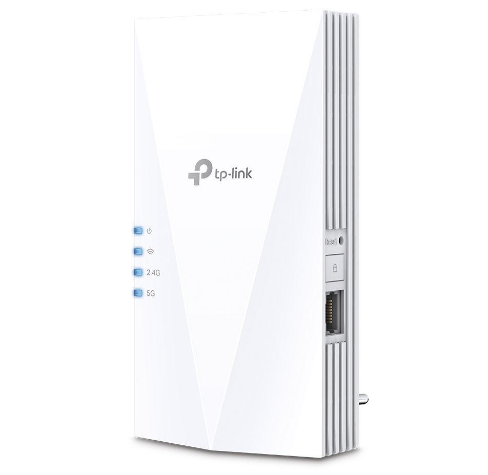 TP-link AX1500 Wi-Fi Range Extender, RE500X, 1 Port Ethernet Gigabit, 2 Antene interne, Standarde Wireless, IEEE 802.11a/n/ac/ax 5GHz, IEEE 802.11b/g/n 2.4GHz, frecventa 2.4, 5 Ghz, 300 Mbps at 2.4GHz, 1200 Mbps at 5GHz.