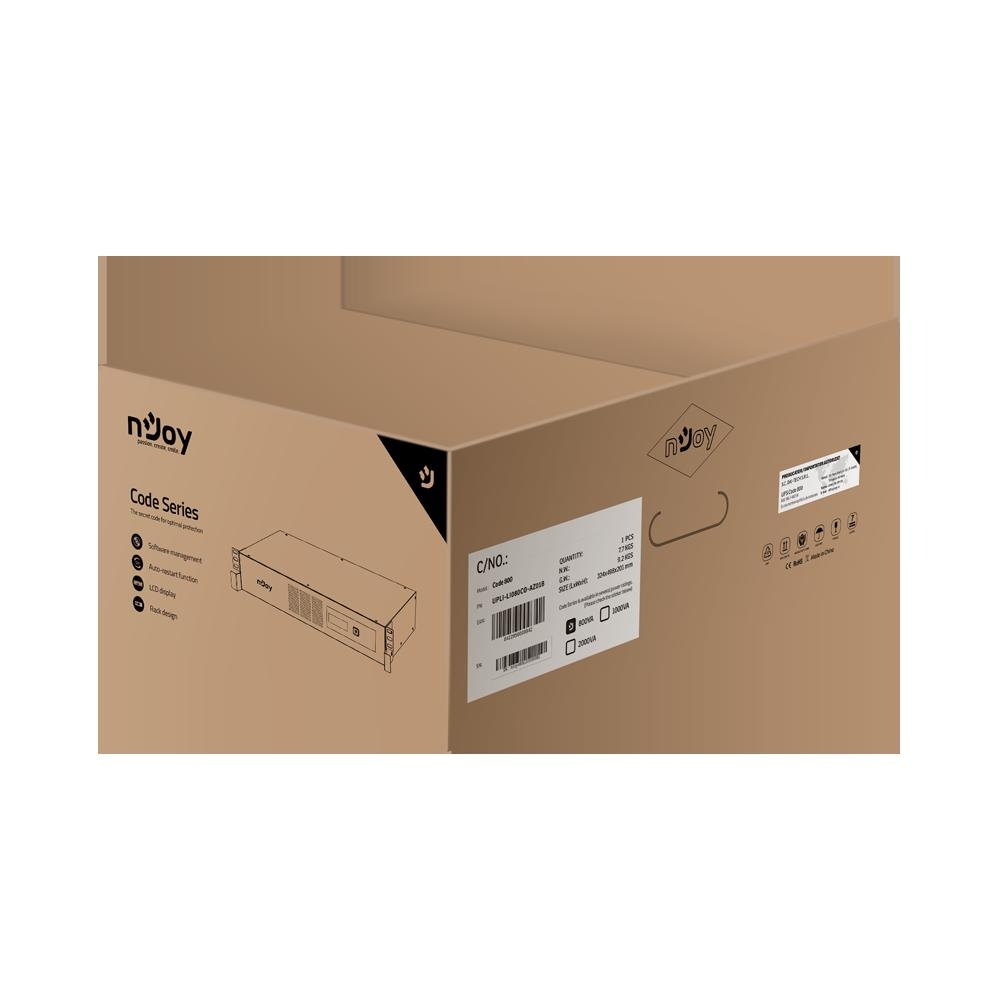 UPS nJoy Code 800, 800VA/480W, Frecventa: 50/60 Hz, Conectori: Intrare 1 x IEC-320 C14, Iesire 8 x IEC-320 C13, Port de comunicare: USB, Ecran LCD, AVR. - 3 | YEO