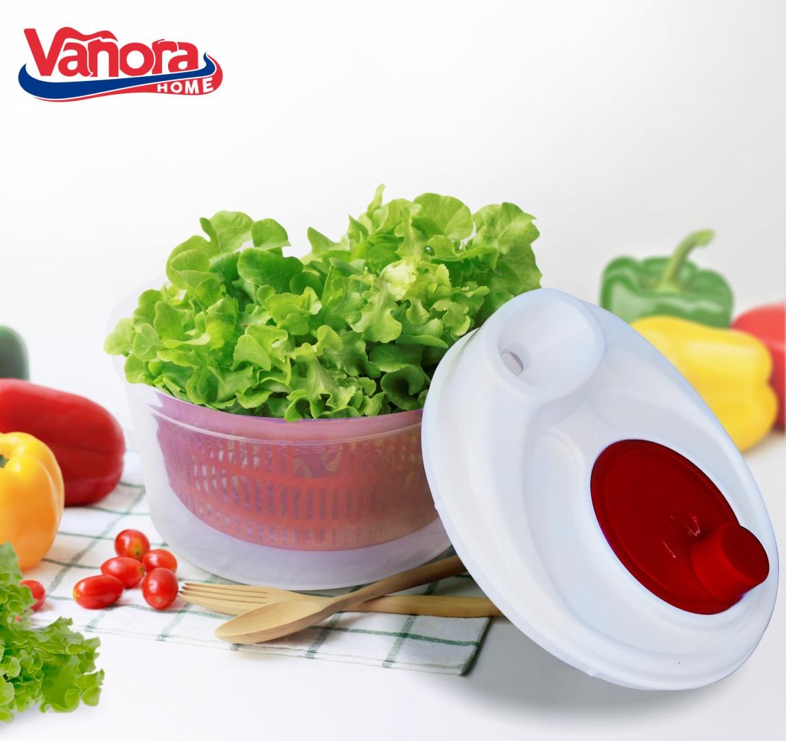 USCATOR SALATA SI VERDETURI CU CENTRIFUGA, 4.5L, ROSU, VANORA HOME - 3 | YEO