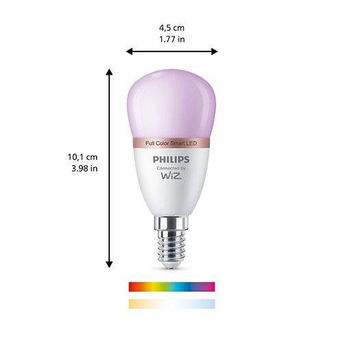 Bec LED RGB inteligent Philips Bulb P45, Wi-Fi, Bluetooth, E14 ,4.9W(40W), 470 lm, lumina alba si color (2200-6500K) - 1 | YEO