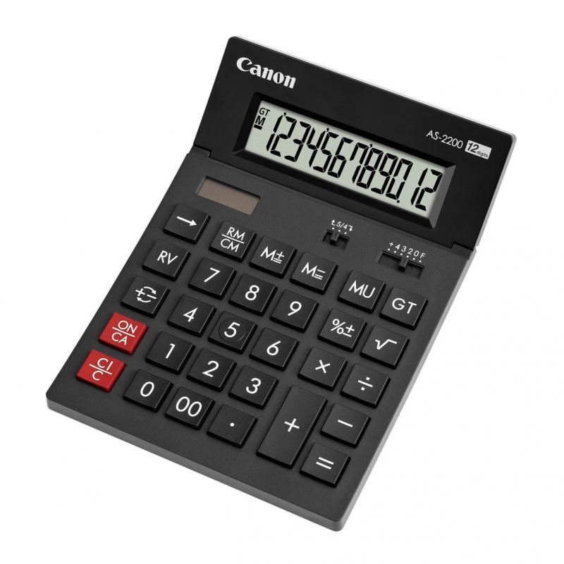 Calculator birou Canon AS2200, 12 digiti, display LCD, alimentare solara si baterie. - 1 | YEO