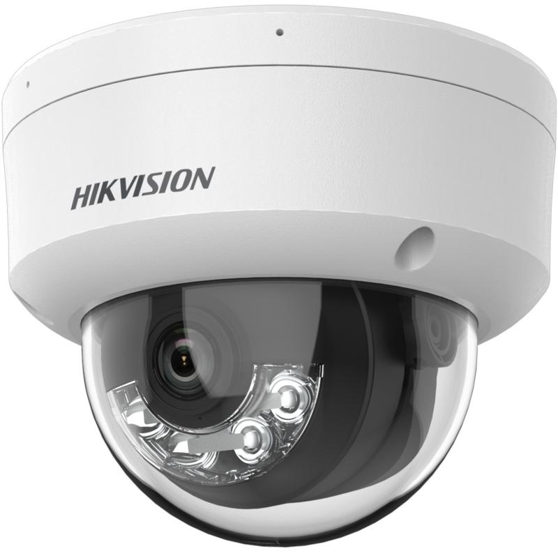 Camera de supraveghere IP Dome 2MP Smart Hybrid Light Hikvision DS-2CD1123G2-LIUF(2.8MM), lentila fixa 2.8mm, iluminare min: Color: 0.005 Lux @ (F1.6, AGC ON),B/W: 0 Lux cu IR 30m, microfon incorporat, slot card de memorie: alarma