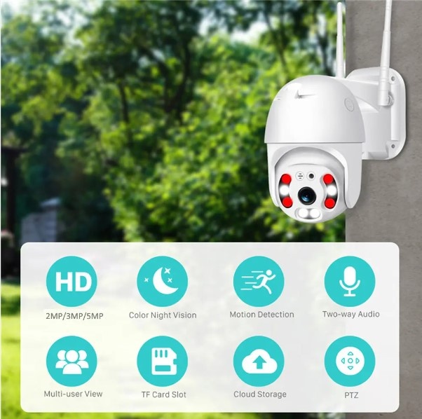 Camera Supraveghere QeaRim® 4MP-FullHD, Smart Wireless, IP66 Waterproof AI Human Detection, Color Night Vision, 2Way audio, Stocare in cloud sau Card, Vizionare multipla, Aplicatie iOS / Android - 3 | YEO