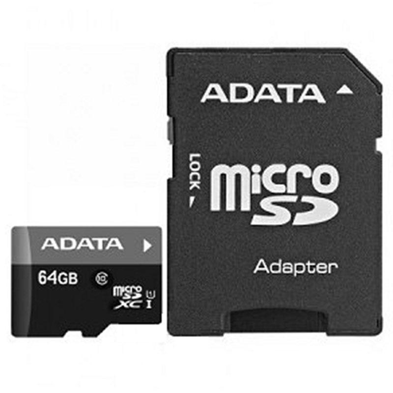 Card de Memorie MicroSD Adata, 64GB, Adaptor SD, Class 10