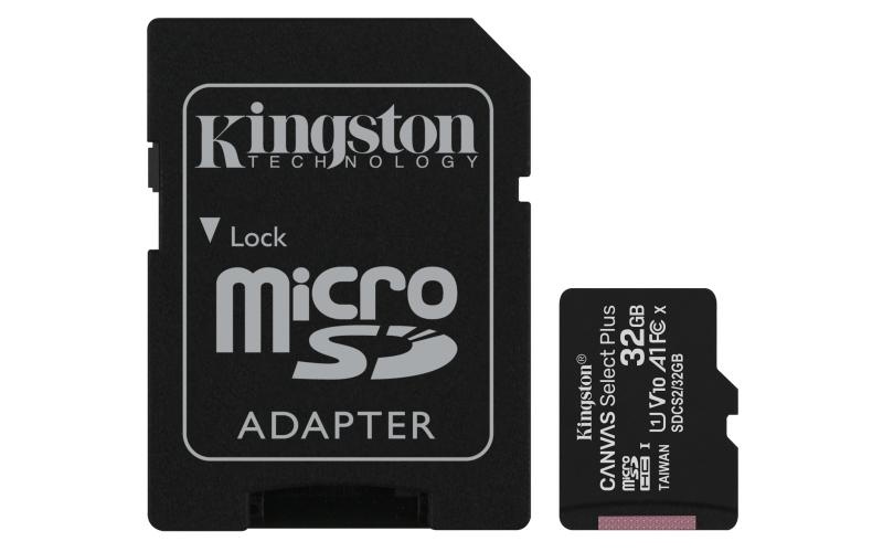 Card de Memorie MicroSD Kingston Select Plus, 32GB, Adaptor SD, Class 10